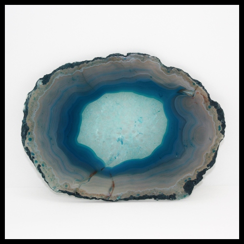 Agate Crystal Slice - Blue Dyed - 16cm