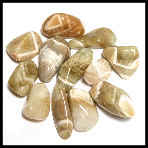 Chevron Prasiolite Crystal Tumbled Stone