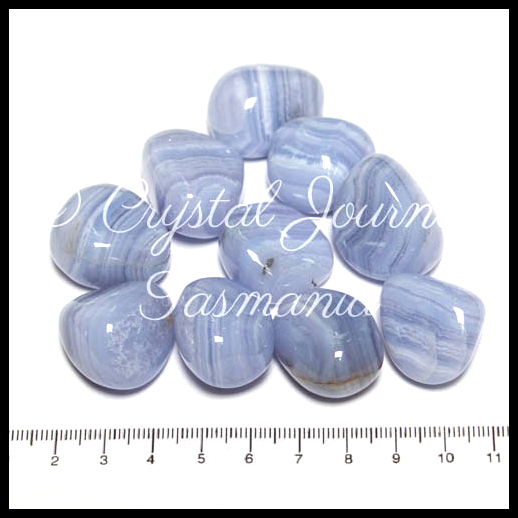 Blue Lace Agate Crystal Tumbled Stones