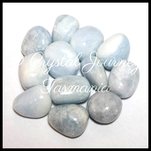 Blue Calcite Crystal Tumbled Stones