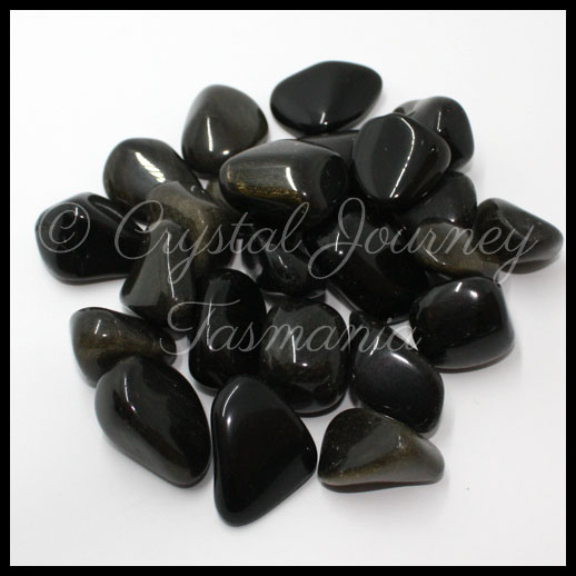 Gold Sheen Obsidian Crystal Tumbled Stone